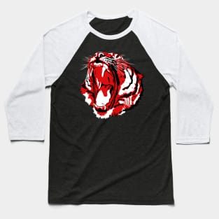 Red Tiger Head Baseball T-Shirt